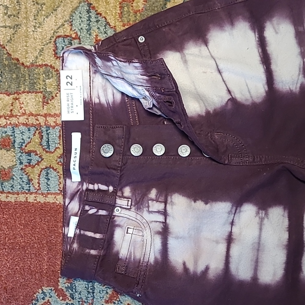 NWT PACSUN HIGH RISE STRAIGHT TIE DYE JEANS - Picture 7 of 10